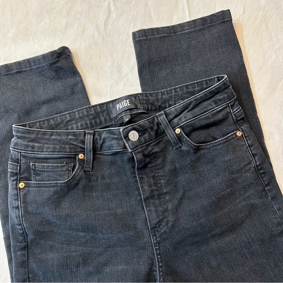 PAIGE// Cindy High Waist Ankle Straight Leg Jeans in Black Lotus - Picture 2 of 12